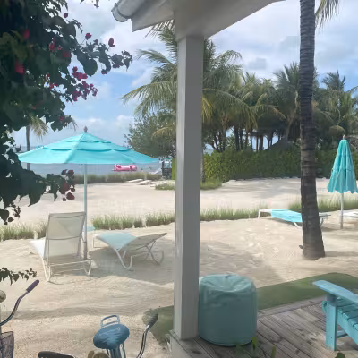 Beach front view at the Bungalows Key Largo