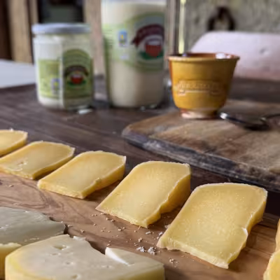 Tasting board of Arzúa and Galician farmhouse cheeses with local dairy products
