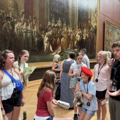 Touring a museum in Paris 