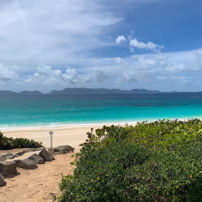 beautiful landscape with clear ocean in background in anguilla