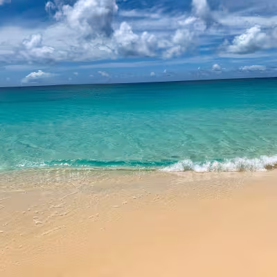 Turquoise Caribbean Sea and white-sand beach in Anguilla